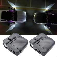 2pcs Wireless Car Door Lights, Angel Wings Projection Lamp, LED Welcome Lights, Auto-Sensing Decorative Welcome Lights, Car Decor, Car Interior Accessories - Multicolor - View 2