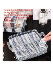 1 件便捷多层透明分体便携式隐形眼镜盒，适用于日常一次性隐形眼镜的存放