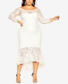 City Chic Estella Lace Dress - Ivory - View 2