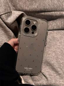 Funda de cristal con diamantes de colores de dopamina de lujo para 16 Pro Max, nueva versión de 15, funda protectora para 16, 13 nicho femenino 14 protección completa anti caídas 15 Pro carcasa transparente