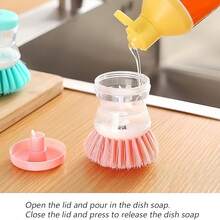 1pc Advanced Kitchen Cleaning Brush With Ergonomic Handle - Soft Bristles For Dishes, Pots, And Outdoor Use , Easy To Clean And Store, Suitable For Home And Restaurant, Kitchen Cleaning Tool | Ergonomic Kitchen Utensil | Plastic Handle Brush - Màu tím - Xem 3