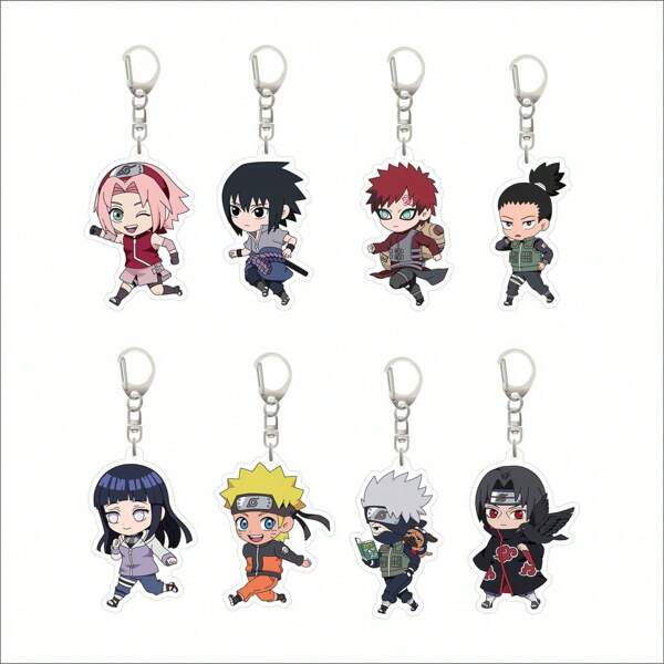 bandai 2D Anime Character Model Anime Party Gifts Original Acrylic Key Chain Uzumaki Uchiha Sasuke Haruno Sakura Cute Y2K Cartoon Pendant, Suitable For Shoulder Bags And Backpacks And Keys, The Perfect Gift For Fans, Cosplay Party Decoration Pendants Car Pendants Creative Anime Derivatives, Japanese Comic Pendants, Senior Anime Fans Collections, Otaku Series Gifts , Cheap Holiday Gifts