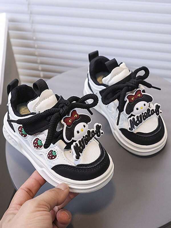 1 Pair Girls' Cartoon Casual Soft Sole Leather Shoes, New Design Children's Spring/Autumn Leisure Sneakers