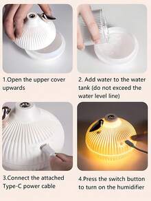 Lark Mini Humidifier. Portable Air Humidifier With USB For Bedroom, Desk, Plants & Baby Nursery. Moon Lamp, Ultrasonic, Silent & Auto Shut-Off 330ml - trắng - Xem 5