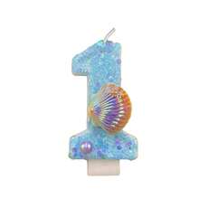 New Handmade DIY 0-9 Number Candles, Creative Birthday Cake Party Decorations, Blue Ocean Style - Blue - View 7