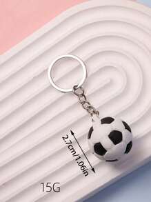 1/5Pcs Creative Football/Basketball/Volleyball/Rugby/Tennis Shaped Rubber Keychain For Girls, Suitable For Daily Casual Bags Accessories
