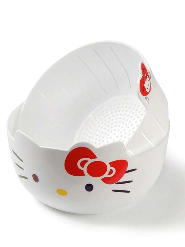 Sanrio Sanrio Kutto Multifunctionele afdruipmand met schattig kattenkarakter, gemakkelijk schoon te maken, keukenbenodigdheden (1 stuk), groentewasmand, perfect voor het drogen van groenten en fruit, gezonde maaltijdbereiding, efficiënt gebruik van de keuken