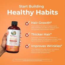 Abronikey Liquid Multivitamin For Women With ® For Hair Growth | Biotin 10,000mcg, B-Complex, Vitamin D & C | Supports Thicker Hair, Skin Texture & Fine Lines | Peach Mango | 15.22 Fl Oz | Ages 18+ - Pack of 1 - 查看 4
