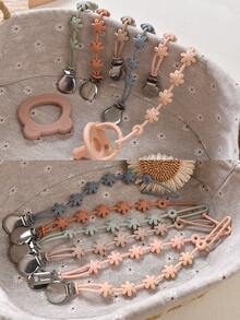 1-3pcs Baby Daisy Anti-Lost Hanging Strap, Suitable For Baby Bottles, Pacifiers, Teethers, Toys Silicone Anti-Drop Chain - Multicolor - View 2