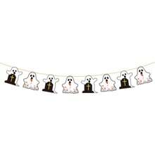 Vintage Halloween Hängebanner - Sürbis Geist Skelett Wand Girlande - Dekorpapier, für Scherz Feiertags-Themenpartys, Eingänge, Häuser, Räume und Szenendekorationen - Herbstferiendekoration und Fotorequisiten