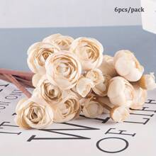 6-Piece Set Of Artificial Lilies, Light Champagne Color, Perfect For DIY Bouquets, Suitable For Weddings, Proposals, Center Decorations, Bridal Parties, And Home Decor