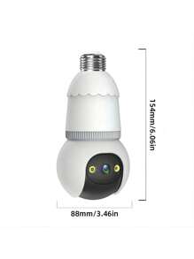 E27 Bulb Camera 1080P HD Night Vision Security Camera, Built-In 2 LED Lights Automatic Dual-Way Audio Tracking Camera, Wireless 360° Panoramic Auto Tracking Smart Home Camera