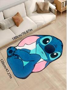 Disney 1 Pieza Alfombra de área de estampado de Stitch de estilo INS en colaboración con Disney, de lana sintética, de varios tamaños (tamaño mini cuando está doblada), de uso múltiple como alfombra de baño, felpudo de cocina, alfombra de sala de estar, felpudo de baño, suave y cómoda, fácil de lavar, de estilo moderno y simple para la decoración del hogar, el baño, al aire libre, felpudo de puerta, decoración de otoño, de vuelta al colegio