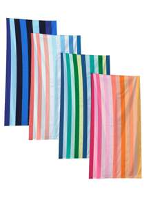 1 Stück mehrfarbiges Aquarell Regenbogen gestreiftes Strandtuch, Mikrofaser Strandtuch, super saugfähiges Strandtuch, Reise Strandtuch, Sport Pool Handtuch, Bad Camping Handtuch, Yoga Mädchen Damen Erwachsene Strandtuch