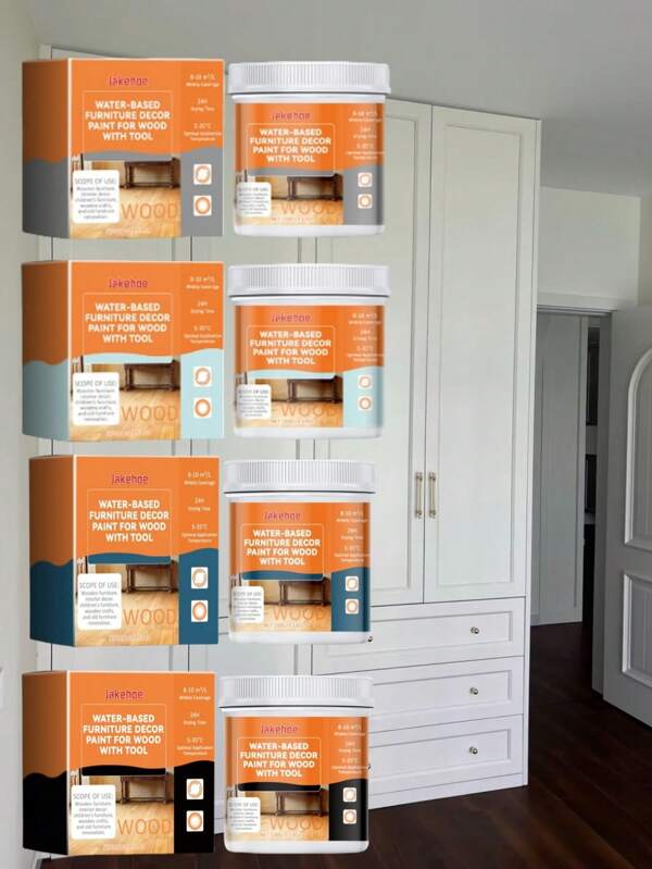 Pintura decorativa de muebles a base de agua, pintura para madera, muebles de madera, puertas y ventanas, renovación de color y cambio de color, pintura decorativa para muebles de madera a base de agua