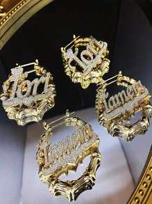 Boucles d'oreilles créoles en bambou avec strass en forme de cœur et de couronne - bijoux femme bohème et hippie personnalisés en acier inoxydable - parfait pour le mariage, la Saint-Valentin, la Fête des Mères, boucles d'oreilles mignonnes, dorées, , colorées, vintage, simples, unisexes, casual, mignons, personnalisées, uniques, cadeaux idéaux pour lui, cadeaux idéaux pour elle, petite amie, petit ami, papa, maman, famille, amis, pour les anniversaires, pour les graduations, pour le bal