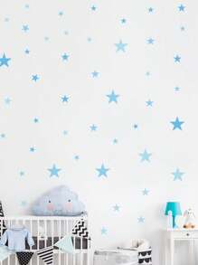 Star Print Kids Wall Sticker,Stickers,Wall Decal, Vinyl Decal For Home Decorations,Spring Decoration Items Refresh Your Home,Rama Decoration Stickers Gifts Birthday Graduation Room Decor Wall Stickers Wall Decor