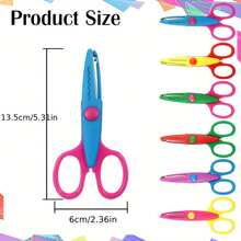 3/6pcs Handmade Scissor Set, Paper Cutting Craft Scissors, Multi-Function Scissors, DIY Paper Cutting, Cute Wavy Edged Scissors, Asymmetrical Scissors, Handcraft Design, Ideal For Craft, Home And School Use