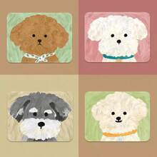 1pc Minimalist Puppy Pattern Mini Mouse Pad, Cute Cartoon Oil Painting Style, Small Size Convenient Office Mousepad For Lady