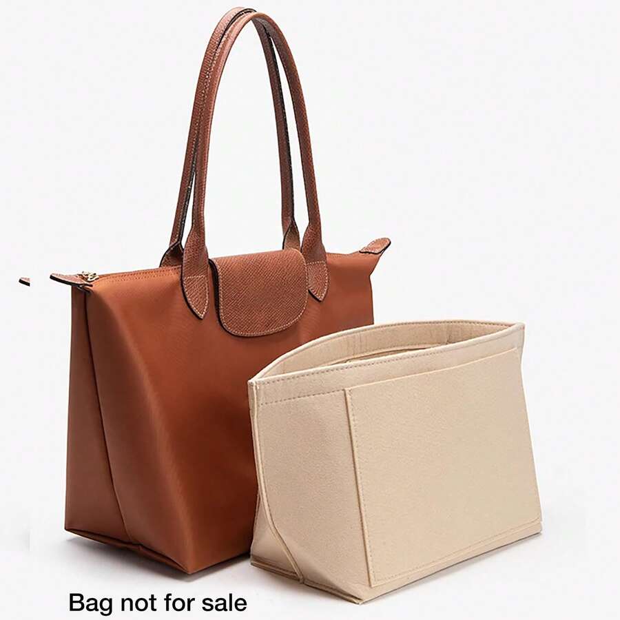 Felt Organizer Insert For Purse Handbag Tote Bag In Bag Inside Shaper Divider Beige Storage - Beige - View 1