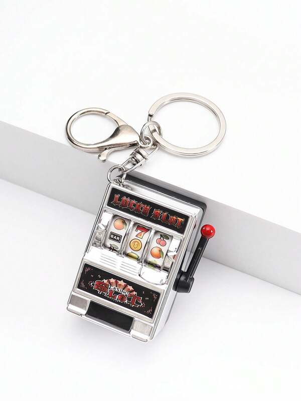 1pc Mini Slot Machine Keychain, Fashionable Keyring Suitable For Key, Bag Or Decoration Car Accessories Bag Charm School Cute Goth Y2k