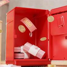 儿童电动银行，玩具 ATM 银行现金硬币罐存钱罐，包括男孩女孩的面部识别，益智玩具可爱的东西 ATM 机存款储物盒，适合 3 岁以上儿童的最佳礼物，不包括纸币和硬币