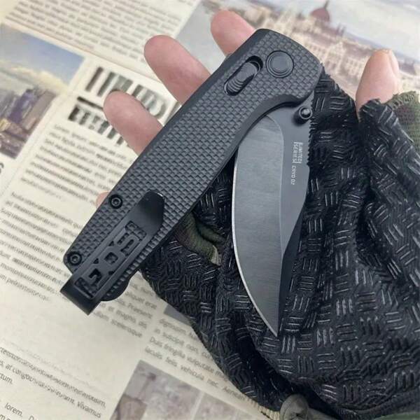 1 Stück beidseitig verwendbares Taschenmesser aus rostfreiem Stahl mit faserverstärktem Nylongriff, leichte Drop-Point-Klinge, geeignet für Camping, Wandern, Angeln, Küche - tragbares multifunktionales EDC Survival Messer, Geschenk für Männer