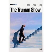 1 件经典科幻电影《楚门的世界》极简主义电影海报帆布画复古墙壁艺术画家居宿舍装饰节日和生日礼物、办公室装饰布置艺术品可选框架 - 彩色 - 查看 62