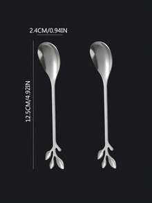 2/6/12/20pcs Elegant Silver Plated 4.92 Inch (12.5cm) Espresso Spoons - Stainless Steel, Great For Coffee, Cappuccino, Ice Cream, Desserts And Tea, Mini Size, Perfect For Single Serve - Silver - View 9