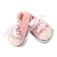 1 paire de chaussures de poupée, baskets en canevas pour poupée, chaussures de sport de couleur unie à la mode, convient aux poupées bébé reborn de 18 pouces, filles de 3 ans et plus, étudiants, accessoires de jouets pour enfants, cadeau d'anniversaire, fête de vacances