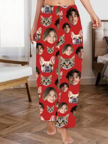 Printstory Customized Women's Pajamas, Personalizable With Any Pattern, Suitable As A Unique Gift For Family And Friends, Perfect For Holiday Parties - Burgundy - View 5