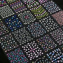 30片随机美甲贴纸，背面带粘胶，3D立体花卉美甲贴 - 自粘彩色DIY美甲贴，带闪光效果，适合女性和女孩，美甲用品，美甲装饰 | 花卉美甲设计 | 自粘纸，美甲贴纸 - 彩色 - 查看 2