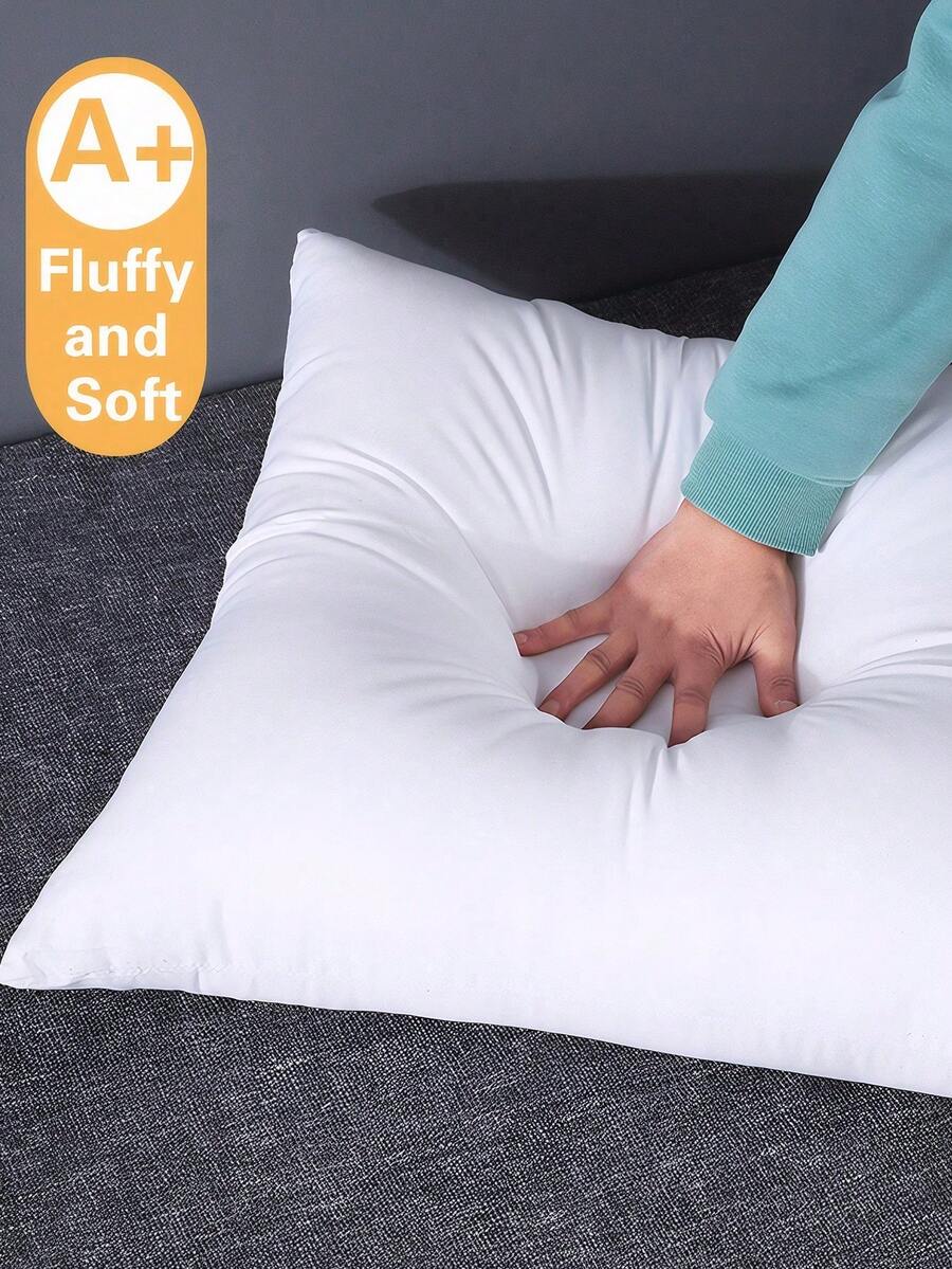 1个白色方形枕芯，采用磨毛面料制成，带拉链，可拆卸可水洗，压缩包装便于运输，柔软蓬松的抱枕，适合家居装饰，可放置在沙发、床、卧室或旅行途中，简约的礼品之选。 - 白色 - 查看 1