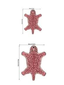 1pc Plush Pink Leopard Print Floor Mat - Asymmetrical Shape Carpet, Soft Plush Texture, Machine Washable, Home Decor Suitable For Living Room, Bedroom, Bathroom, Kitchen, Room Decoration (Handcrafted Asymmetric Pattern May Have 1-5cm Deviation, Suggest Ordering Larger Size)