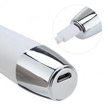 1pc Electric Eye Massager Wand Pen 42℃ Heat Vibration Anti-Wrinkle Device For Dark Circles Puffiness Eye Fatigue USB Rechargeable Eye Care - White - View 7