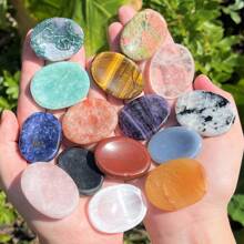 1pc Duim Zorgen Steen Voor Angst Chakra Stenen Chakra's Kristallen Roze Kristal Amethist Tijgeroog Groene Aventurijn Kwarts Obsidiaan Angst Steen Voor Stress Meditatie