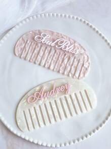 1pc Personalized Women's Elegant Hair Fork - Retro Acetate Design With Faux Pearl Textured Leopard Pattern Name Customization - Unique Hair Accessory Suitable For Women's Hairstyles, Wide Tooth Comb Hair Clip, Perfect Birthday/Bridesmaid/Bride/Mother Gift,Multi-Functional,Ornamental,Letter,Solid Color,Exquisite,Stylish,Vintage,Modern,Colorful,Leisure,Basics,Casual,Soft,Unique,Customized,Personalized,Custom,Ideal Gifts For Her,Girlfriend,Her,Boyfriend,Friends