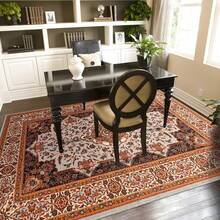 Homore Area Rugs For Living Room Boho Rug With Non-Slip Backing Machine Washable Carpet Low Pile Room Rug For Bedroom  Playroom Kitchen Dining Room Home Office - 橘色 - 查看 4