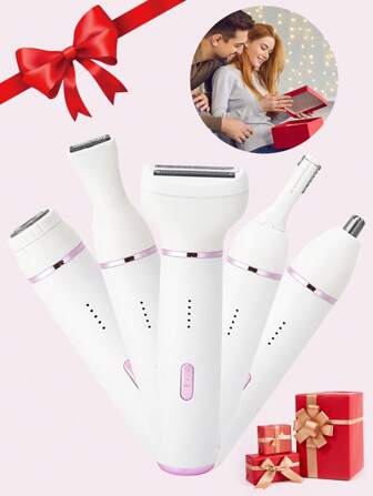 Dispositivo eléctrico recargable 4 en 1 para depilación, con función de recorte de cejas, así como dispositivo de depilación facial mini, afeitadora eléctrica femenina para la cara, herramientas de afeitado para labios, piernas, axilas, brazos y otras áreas, etc.