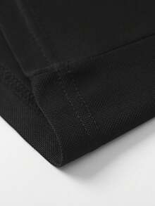 Classic Short Sleeve Polo Shirt For Men, Solid Color Collared T-Shirt, Casual Versatile, Spring/Summer - Black - View 6