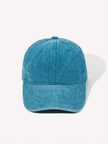 1 件装水洗纯色复古个性化女士棒球帽