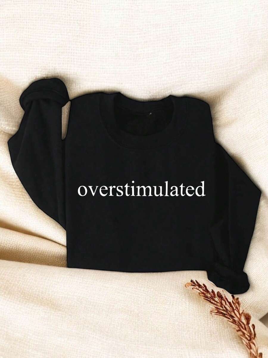 Overstimulated Sweatshirt, Sweater For Mom, Cowboy Sweatshirts, Unhinged Gift, Weirdcore Sweaters, Weird Stuff Sweatshirt, Funny Sweater, Gifts For Women. SD-3018 - Black - View 1