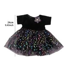 1 pièce Robe de poupée bébé reborn de 18 pouces, robe tulle à pois colorée mignonne, robe dopamine, vêtements d'été adorables et pour poupée, accessoire de jouet pour enfants, cadeau d'anniversaire, fête de vacances