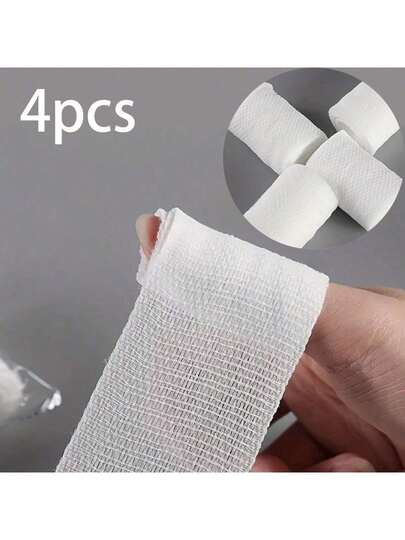 1/2/4 件医用纱布卷 - 独立包装绷带卷，适用于急救箱，不含乳胶，弹力纱布，适用于运动腕部、膝盖、止血和户外使用，PBT 绷带适用于急救包
