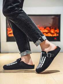 2025 New Men's Summer Breathable Mule Sandals, Soft Corkwood Slip-On Closed Toe Casual Beach House Slippers