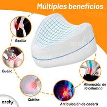 Almohada Ortopédica para Piernas - Espuma de Memoria Ergonómica, Alivia Dolores en Rodilla, Cadera y Columna - Blanco - Ver 9