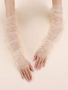 1 双长款优雅露指保暖袖套，适合女性晚会、约会、歌剧（多种颜色可选） - 彩色 - 查看 17