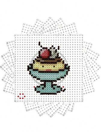 4pcs Set Clear PE Fuse Bead Pegboards - 2.6/5mm Square & Circle Templates For DIY Crafts, Durable Plastic