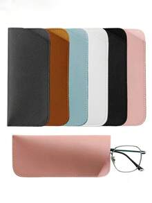 10件/5件/3件/1件皮革防水、防刮、防尘、柔软内衬口袋眼镜收纳袋，软包太阳镜收纳袋，适合日常收纳，适合外出携带，防止镜面刮花，避免摩擦眼镜及太阳镜镜面。 - 多色 - 查看 4