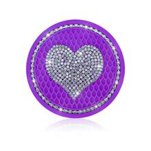 1pc Rhinestone Heart Decor Car Coaster,Packs Bling Car Cup Holder Coaster,